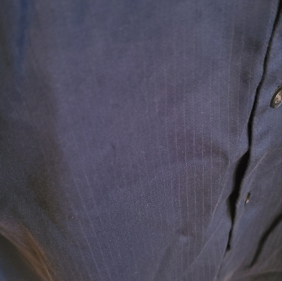 PERRY ELLIS PORTFOLIO Men's Blue Long Sleeve 100% Cotton Dress Shirt-Size Large - Picture 5 of 7